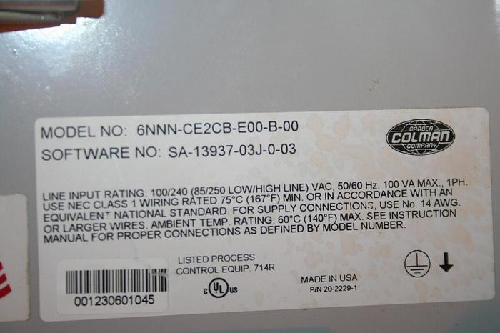 Used BARBER COLMAN System Control Cabinet 6NNN-CE2CB-E00-B-00 Used