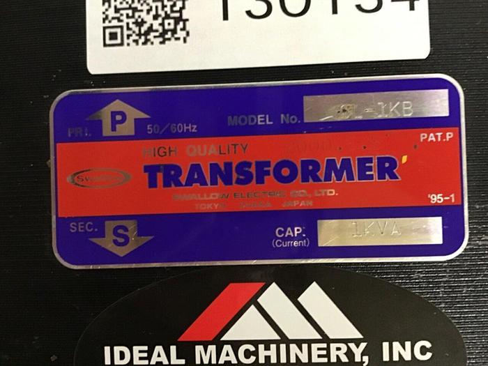 Used SWALLOW ELECTRIC CO. 1 kVA Transformer SL-1KB #72697