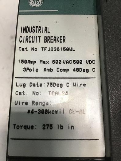 Used GE 150 Amp Circuit Breaker Disconnect Switch TFJ236150WL Used