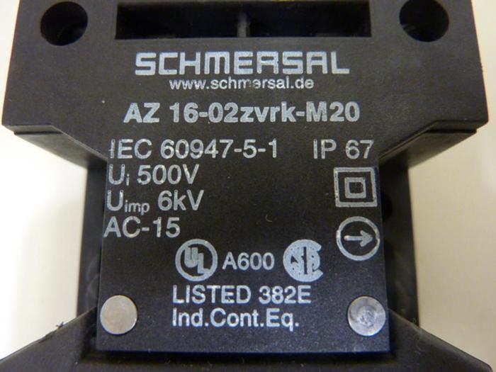 Used SCHMERSAL Safety Switch AZ16-0ZVRK-M20 #50227