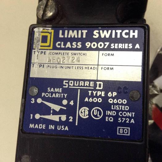 Used SQUARE D Limit Switch 9007AEQ2724 #73623