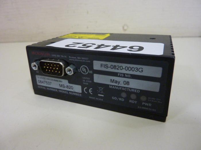 Used MICROSCAN Barcode Scanner Laser MS-820 #64452