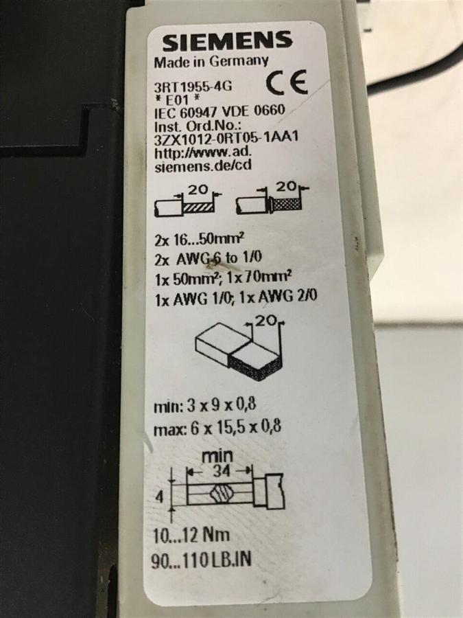 Used SIEMENS Contactor 3RT1054-6AF36 USED