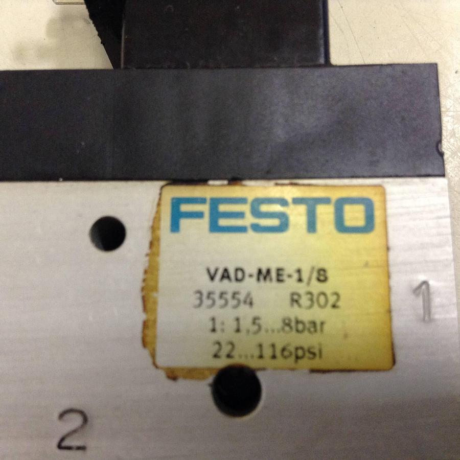 Used FESTO Vacuum Generator/Solenoid Valve VAD-ME-1/8 USED