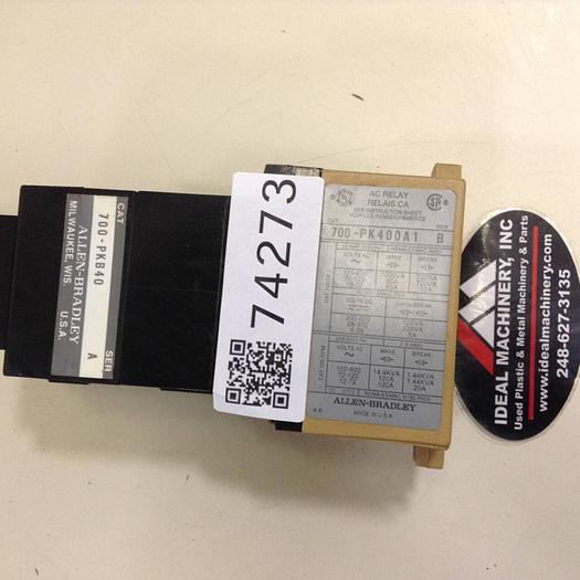Used ALLEN BRADLEY Master Control AC Relay 700-PK400A1 SER B #74273