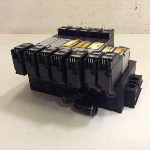 Used KOGANEI Manifold w/ Solenoid Valves A180-4E2-CPLL-12W-1L #86125