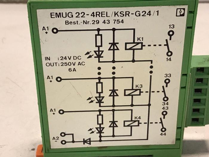 Used PHOENIX CONTACT Module EMUG22-4REL/KSR-G24/1 #133169
