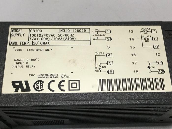 Used RKC Temperature Control CB100 FK02-MAB-NN/A #109022