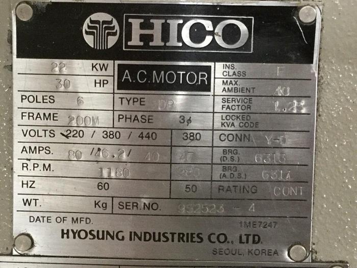 Used HICO 30 HP AC Motor 30HPACMOTOR Used