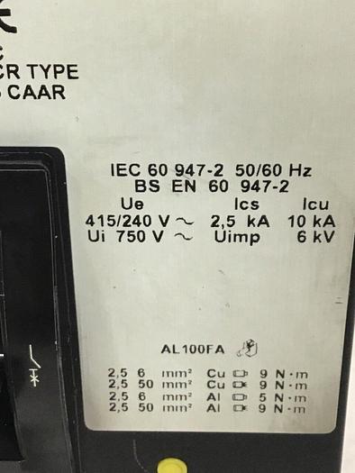 Used SQUARE D 100 Amp Circuit Breaker FAL36100 #145124