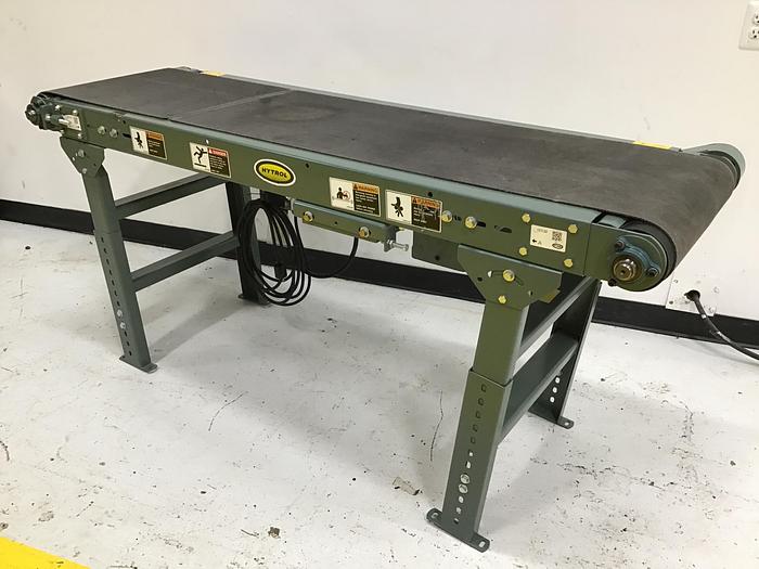 Used Hytrol Belt Conveyor Variable Speed Adjustable Legs Used #145631