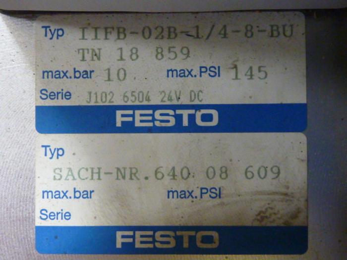 Used FESTO Control Block / Valve Terminal IFB8-02 #52771