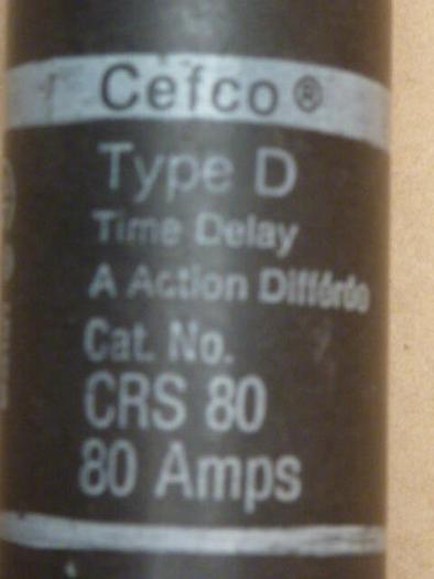 Used CEFCO 80 Amp Fuse CRS-80 #31261