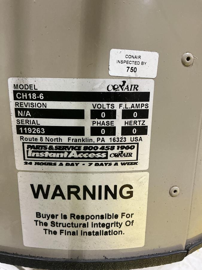 Used CONAIR Desiccant Dryer SC-30 USED 
