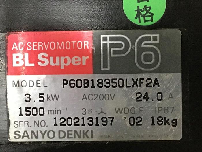 Used SANYO DENKI Servo Motor P60B18350LXF2A Used