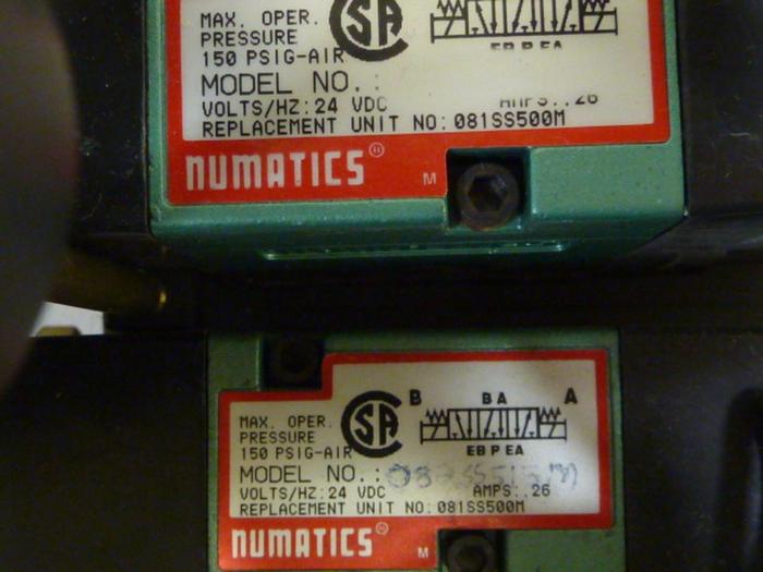 Used NUMATICS Control Block w/ Valves 082SA43AM #60110