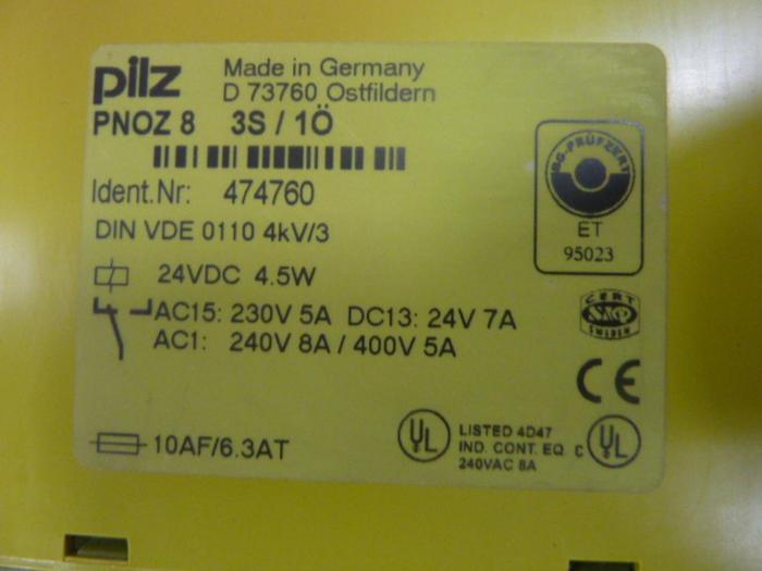 Used PILZ Safety Relay PNOZ83S/1O #49049