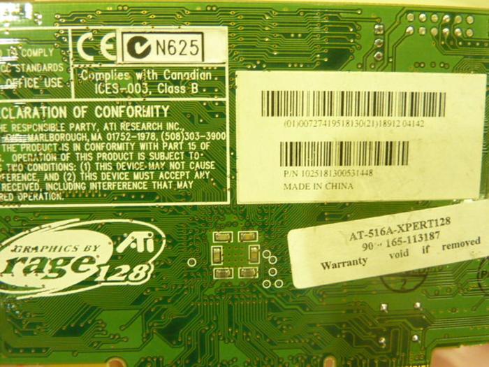 Used ATI TECHNOLOGIES Video Card Circuit Board 109-51800-01 #43483