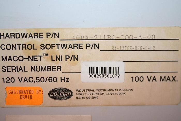 Used BARBER COLMAN Control Card Rack 40BA-211BC-C00-A-00 Used