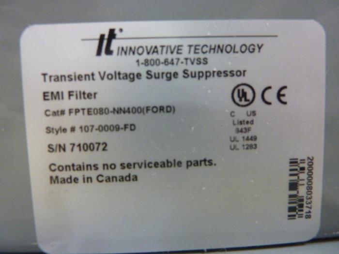 Used INNOVATIVE TECHNOLOGY INC Surge Suppressor FPTE080-NN400 #46233