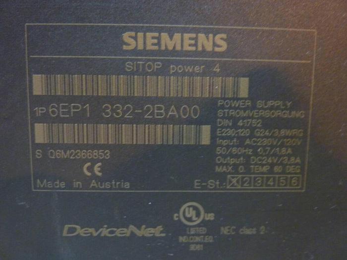 Used SIEMENS Power Supply 6EP1 332-2BA00 #24386