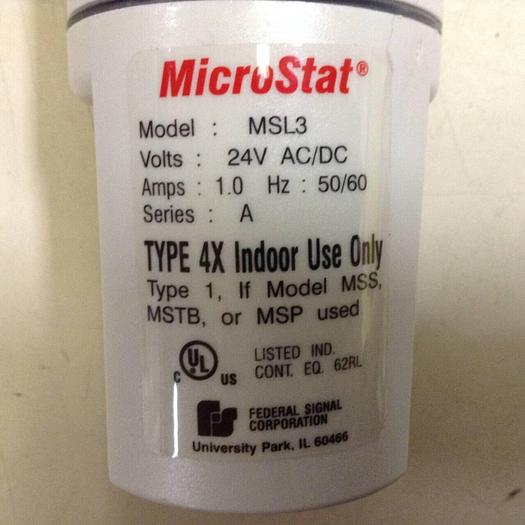 FEDERAL SIGNAL Stack Signal Light MSL3-024 #89114