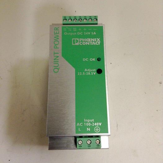 Used PHOENIX CONTACT Power Supply QUINT-PS-100-240VAC/24DC/5 Used