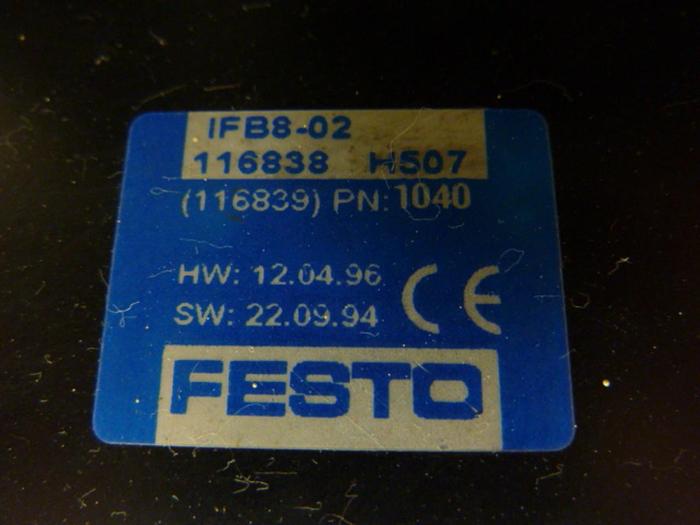 Used FESTO Control Block / Valve Terminal IFB8-02 #52691