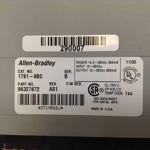 Used ALLEN BRADLEY I/O Module 1791-8BC SER B #78678