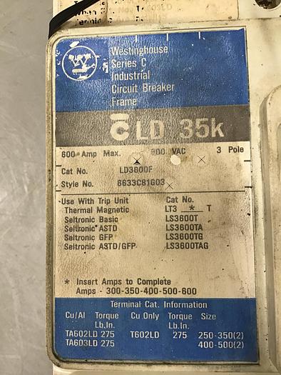 Used WESTINGHOUSE LD3600F