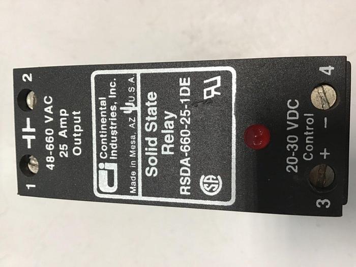 Used CONTINENTAL INDUSTRIES Solid State Relay RSDA-660-25-1DE #134790