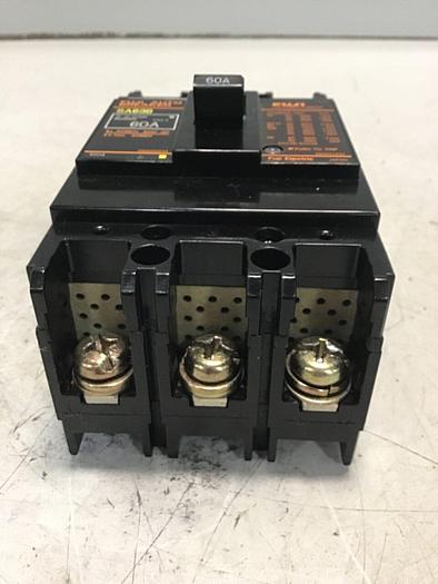 Used FUJI ELECTRIC 60 Amp Circuit Breaker SA63B-60 AMP #143731