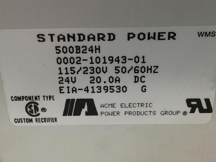 Used ACME ELECTRIC Power Supply 500B24H Used
