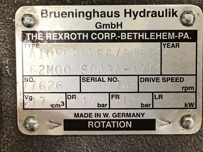 Used Rexroth Pump A10V028DRG/31PPSC Used #144686