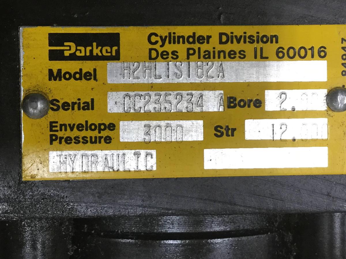 Used PARKER H2HLTS182A HYDRAULIC CYLINDER USED #91036
