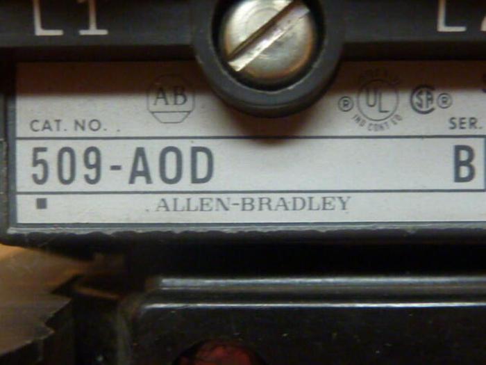Used ALLEN BRADLEY Motor Starter Size 0 509-AOD SER B #34727