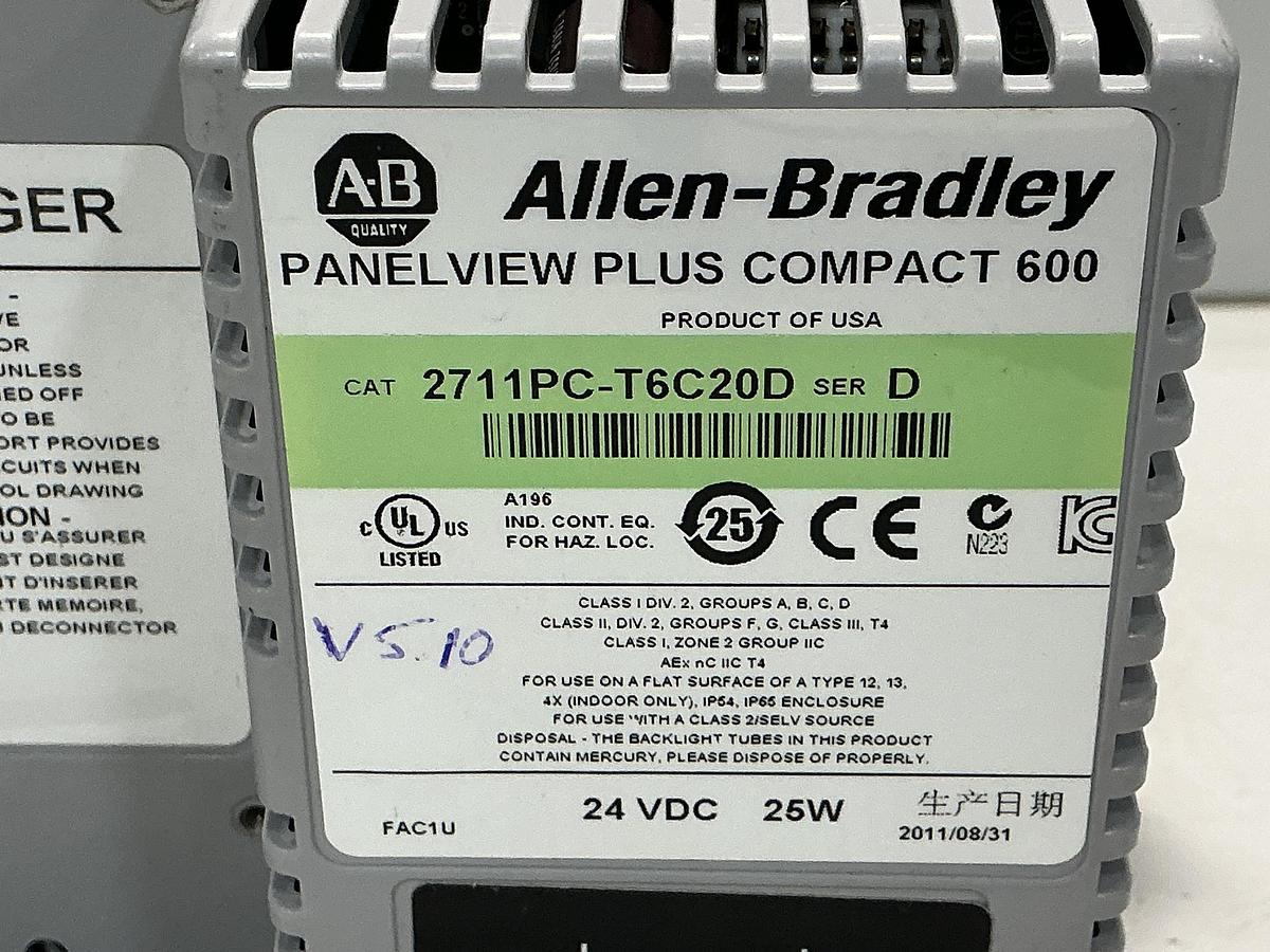 Used ALLEN BRADLEY 2711PC-T6C20D