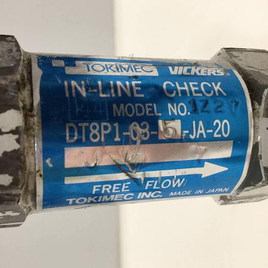 Used VICKERS In-Line Check Valve DT8P1035JA20 USED