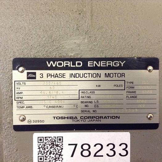 Used TOSHIBA 3 Phase Induction Motor IKK-VCKL8 Used