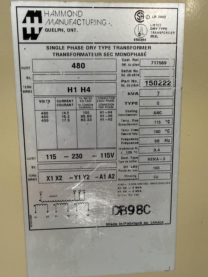 Used HAMMOND MANUFACTURING 150222