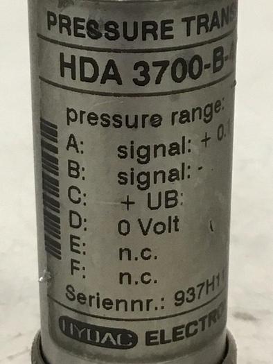 Used HYDAC Pressure Transducer HDA 3700-B-4000-176 #138719