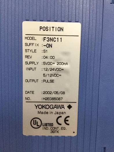 Used YOKOGAWA Positioning Module F3NC11-0N #101490
