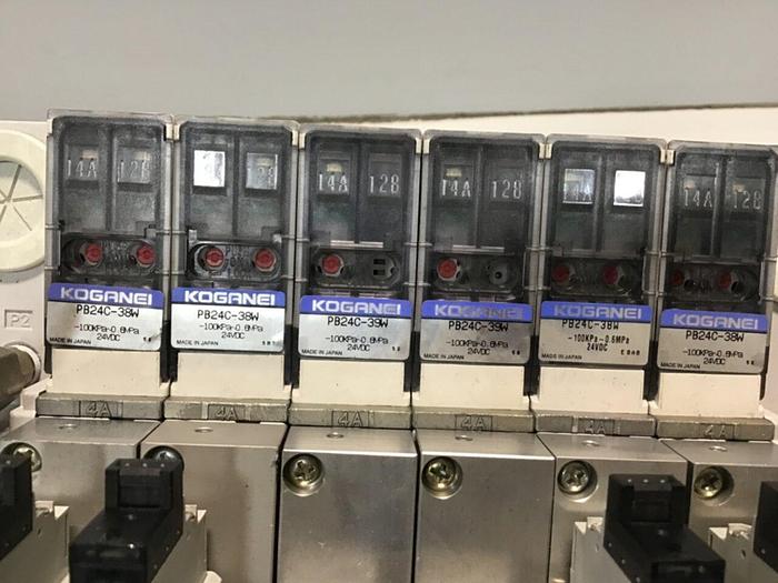 Used KOGANEI Block w/ Valves PBM6P-3W #120966