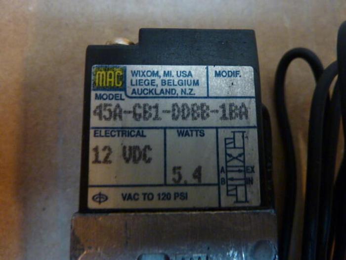 Used MAC VALVE Solenoid Valve 45A-GB1-DDBB-1BA #26268