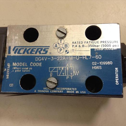 Used VICKERS Directional Hydraulic Valve DG4V322AMUHL760 Used
