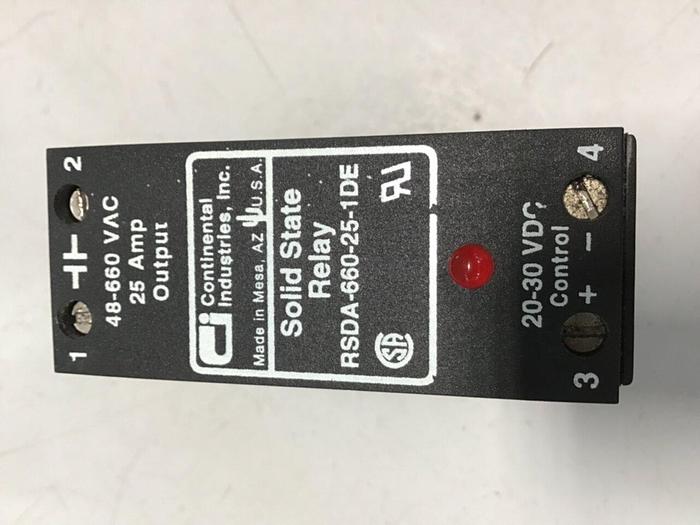 Used CONTINENTAL INDUSTRIES Solid State Relay RSDA-660-25-1DE #134785