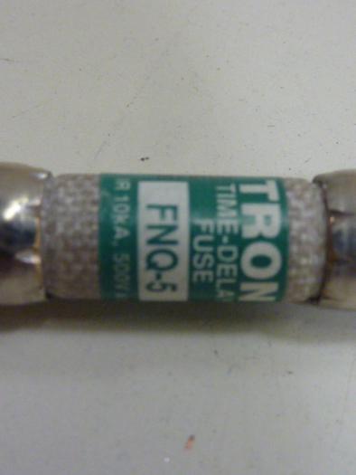 Used TRON / BUSSMANN 5 Amp Fuse FNQ-R-5 #62226