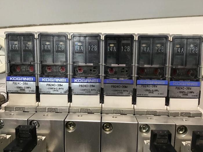 Used KOGANEI Manifold w/ Valves PBM6P-9W #120958