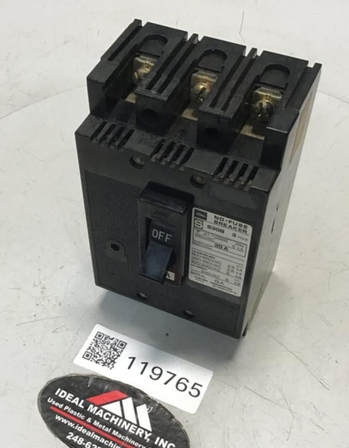 Used TOSHIBA 30 Amp Circuit Breaker S30B-3P-30A USED