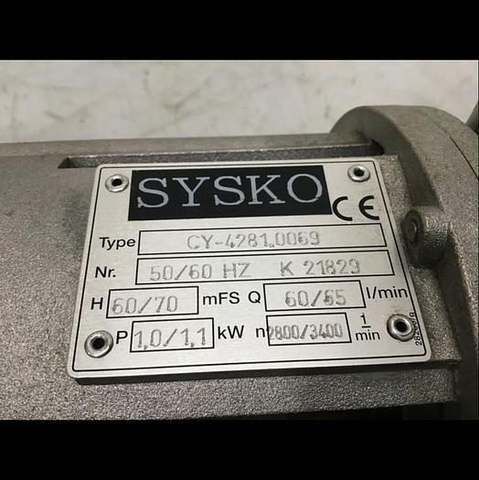 Used SYSKO CORPORATION Pump & 3 PH Motor CY-4281.0069 Used